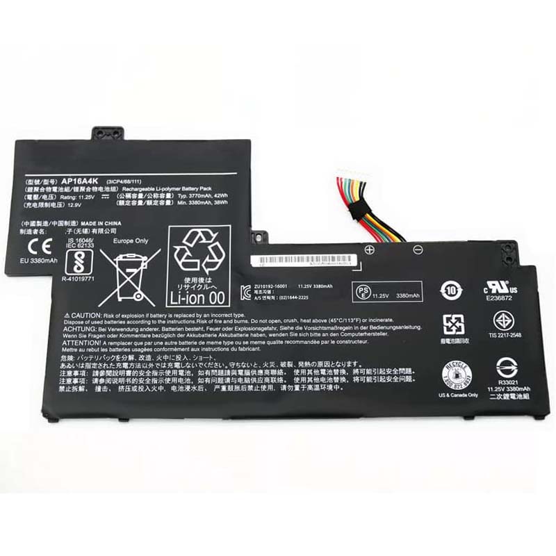 42Wh AP16A4K Akku Passt Acer Aspire One Cloudbook AO1-132