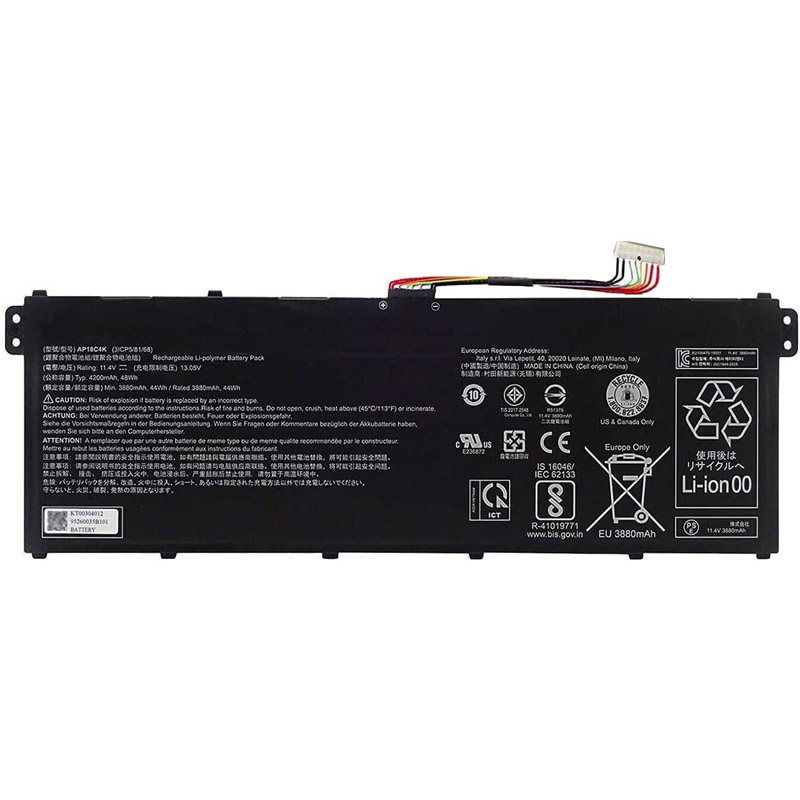 48Wh AP18C4K Akku Passt Acer Aspire 3 (A315-54-56KY)