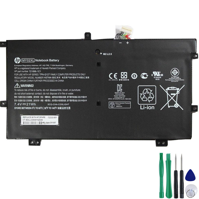 21.9Wh Akku Passt HP MY02021XL MY02XL HSTNN-LB5C 721896-421