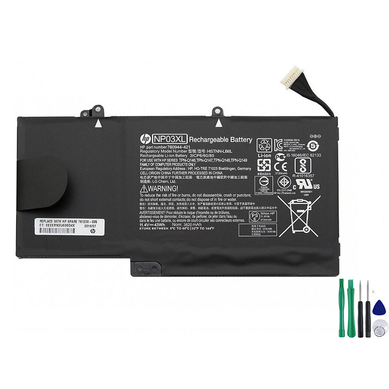 43Wh Akku Passt HP Envy 15-u100nx (K8M09EA)