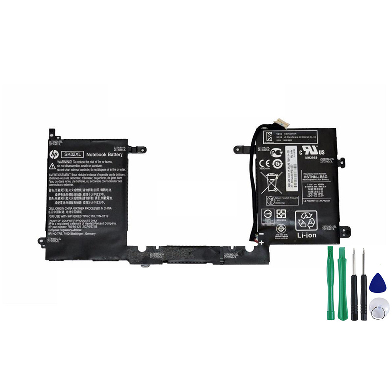 30Wh Akku Passt HP 756416-001 SK02XL HSTNN-LB6G 756186-421